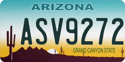 AZ license plate ASV9272