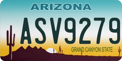AZ license plate ASV9279