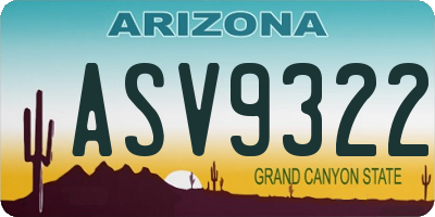 AZ license plate ASV9322