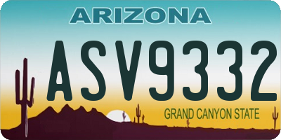 AZ license plate ASV9332