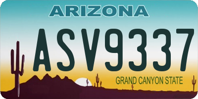 AZ license plate ASV9337