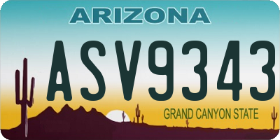 AZ license plate ASV9343