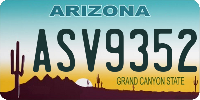 AZ license plate ASV9352