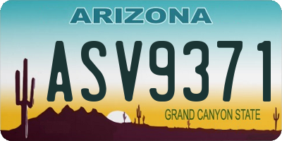 AZ license plate ASV9371