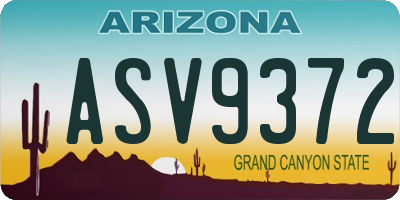 AZ license plate ASV9372