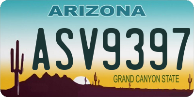 AZ license plate ASV9397