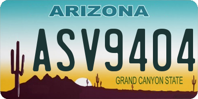 AZ license plate ASV9404