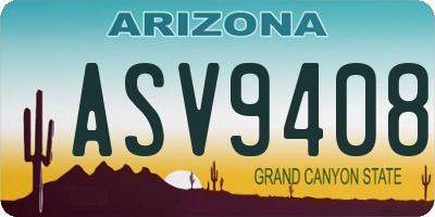 AZ license plate ASV9408