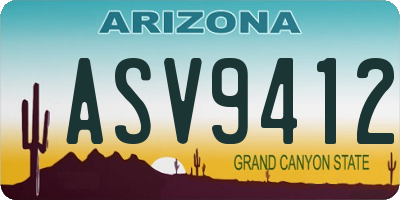 AZ license plate ASV9412