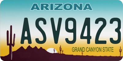 AZ license plate ASV9423