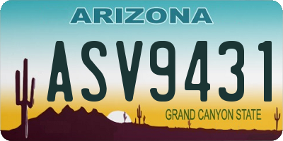 AZ license plate ASV9431