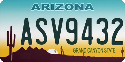 AZ license plate ASV9432