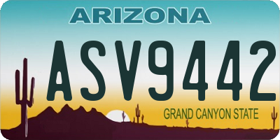 AZ license plate ASV9442