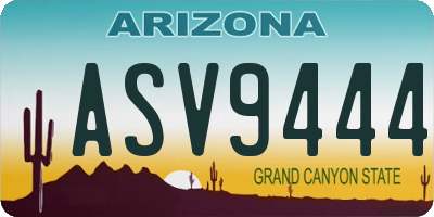 AZ license plate ASV9444