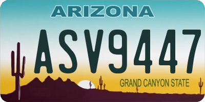 AZ license plate ASV9447