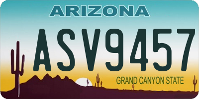 AZ license plate ASV9457