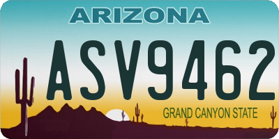 AZ license plate ASV9462