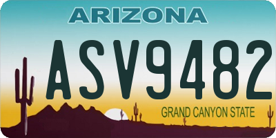 AZ license plate ASV9482