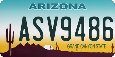 AZ license plate ASV9486