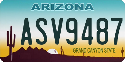 AZ license plate ASV9487