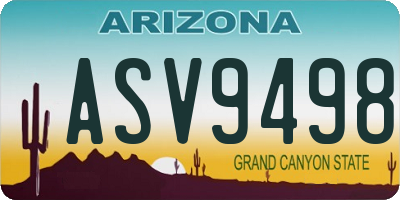 AZ license plate ASV9498