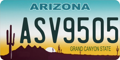AZ license plate ASV9505