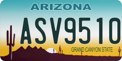 AZ license plate ASV9510
