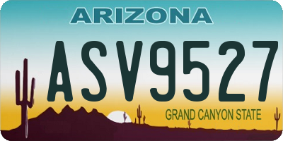 AZ license plate ASV9527