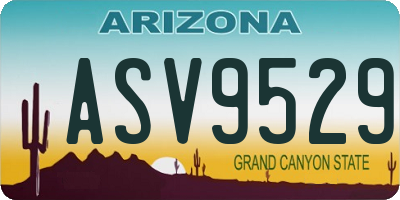 AZ license plate ASV9529