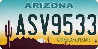 AZ license plate ASV9533