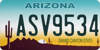 AZ license plate ASV9534