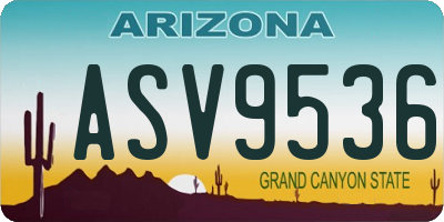 AZ license plate ASV9536