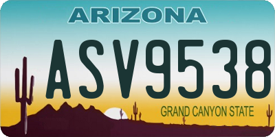 AZ license plate ASV9538