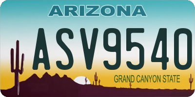 AZ license plate ASV9540