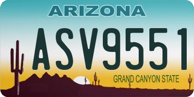 AZ license plate ASV9551