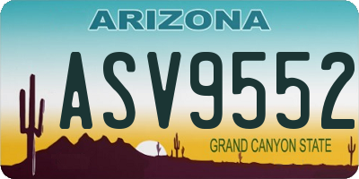 AZ license plate ASV9552