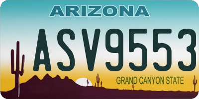 AZ license plate ASV9553