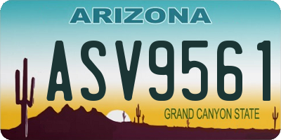 AZ license plate ASV9561