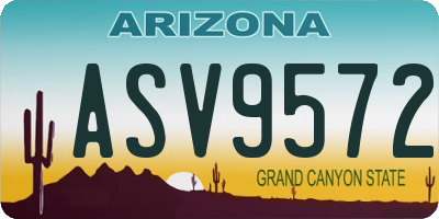 AZ license plate ASV9572