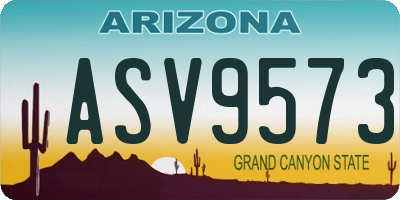 AZ license plate ASV9573