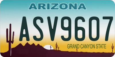 AZ license plate ASV9607