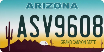 AZ license plate ASV9608