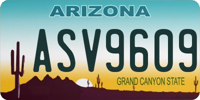 AZ license plate ASV9609