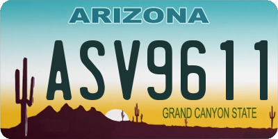 AZ license plate ASV9611