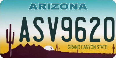 AZ license plate ASV9620