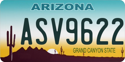 AZ license plate ASV9622