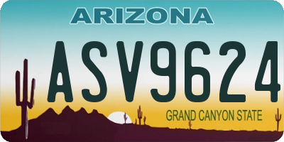 AZ license plate ASV9624
