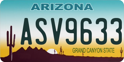 AZ license plate ASV9633