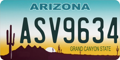 AZ license plate ASV9634