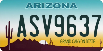 AZ license plate ASV9637